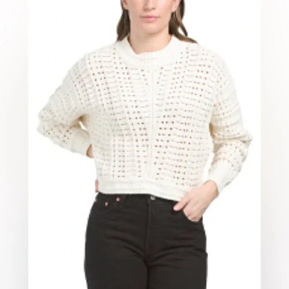 NWT ELIE. ELIE TAHARI Eyelet Knit Pullover Sweater Ivory‎ 100% Cotton Size LARGE - Picture 4 of 15